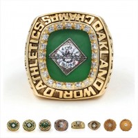 Oakland Athletics World Series Rings and Pendants Collection (7 rings and 2 pendants)